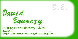 david banoczy business card