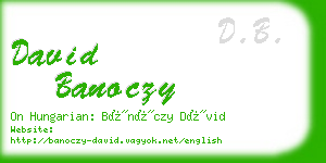 david banoczy business card